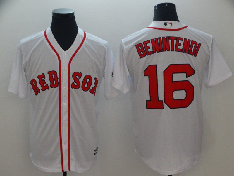 Men Boston Red Sox 16 Benintendi White Game MLB Jerseys